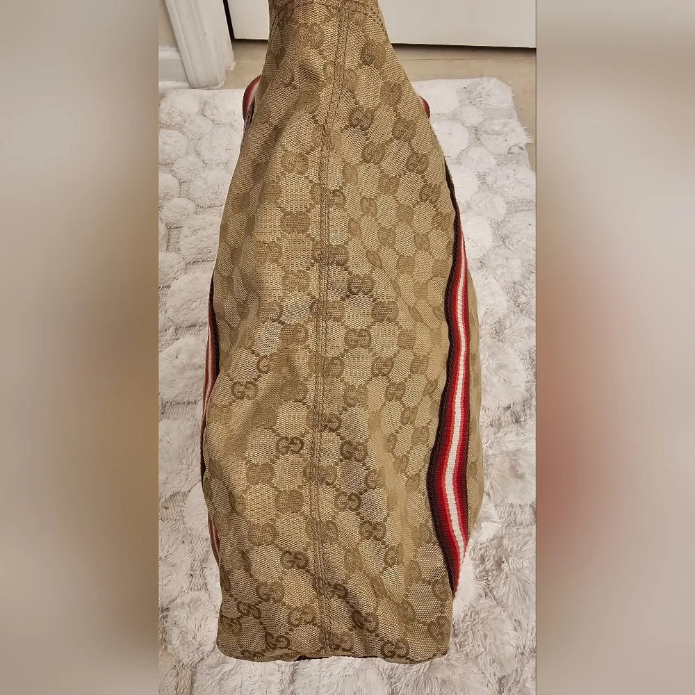 Gucci Monogram Tote with Red Netting
